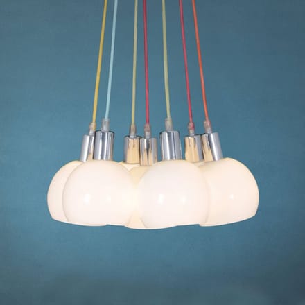 Näve Hanglamp Rainbow Bowl met witte kappen