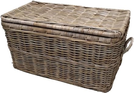 Rieten Mand Deksel - 76x46xH43 cm
