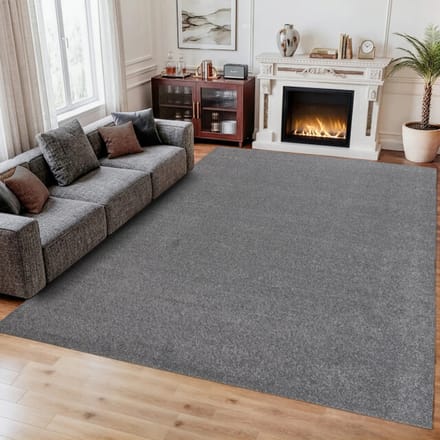 Comfy Soft - Effen Vloerkleed Wasbaar Uni Grijs- 200x290 CM