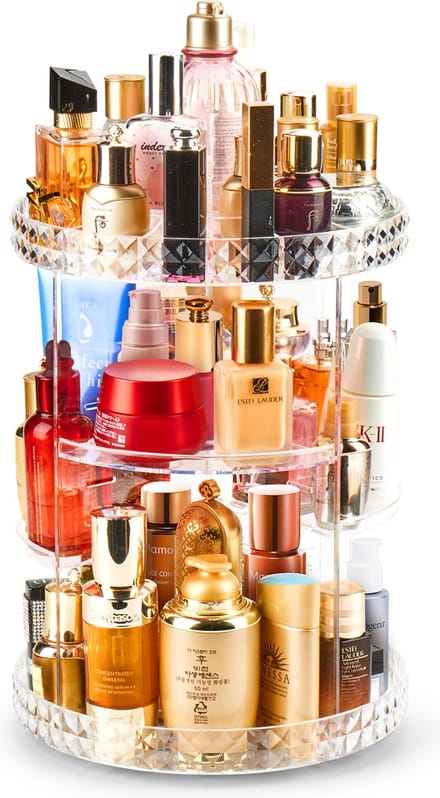 Behave Make Up Organizer - Skincare Organizer - Organizer Make Up - Transparant - Diamant Design - 360º Draaibaar