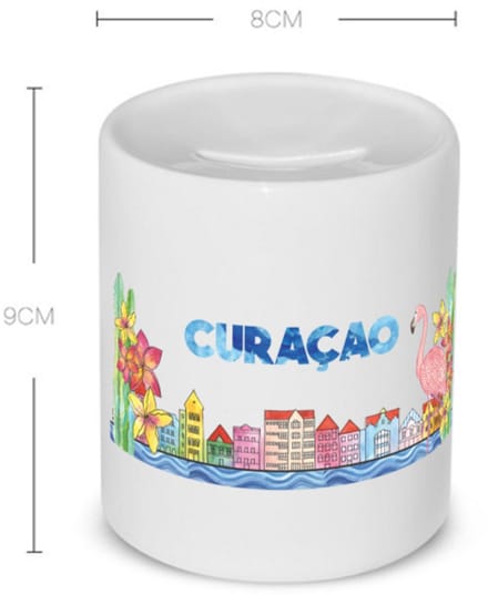 Akyol - curacao Spaarpot - Wereld - vakantieliefhebber - antillen - handelskade - 350 ML inhoud