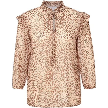 Rich & Royal Blouse Printed With Ruffles Beige Maat: 36 | Blouses Outlet | Dames | Beige