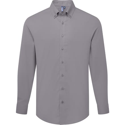 Premier Heren Supreme Oxford Formeel Overhemd Met Lange Mouwen (Staalgrijs)