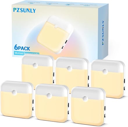 6x USB Oplaadbare LED Bewegingssensor Nachtlampjes 3000K Warm Wit voor Trap en Hal