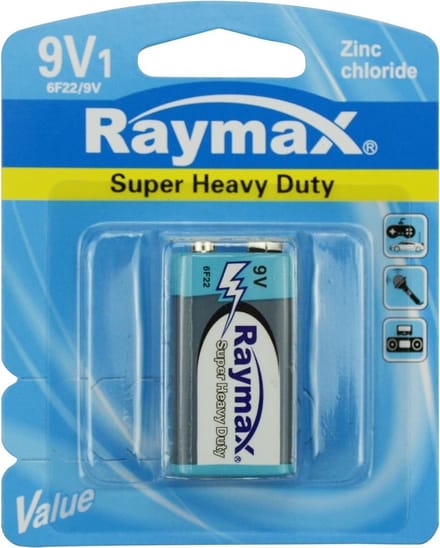 Raymax Zink batterij - 9V - 6LF22 - per stuk
