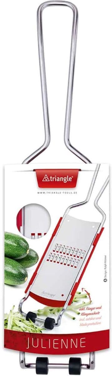 Triangle Julienne Rasp met Dubbelzijdige Snijfunctie – 33 cm – Met Opvangbakje