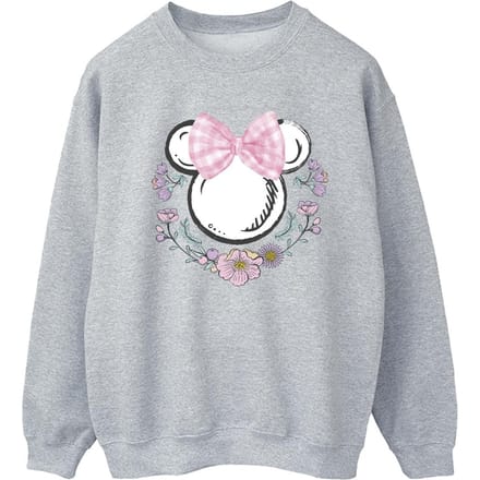 Disney Dames/Dames Minnie Mouse Strikjes & Bloemen Sweatshirt (Sportgrijs)