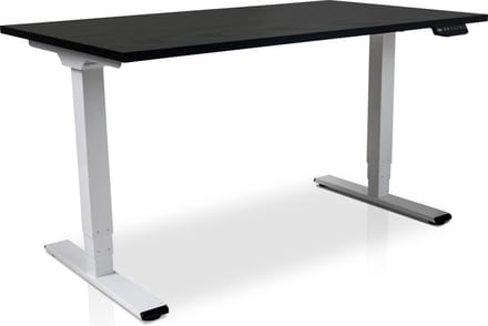 Zit-sta bureau elektrisch verstelbaar - MRC COMFORT NEN-EN 527 | 120 x 80 cm | frame wit - blad zwart eiken