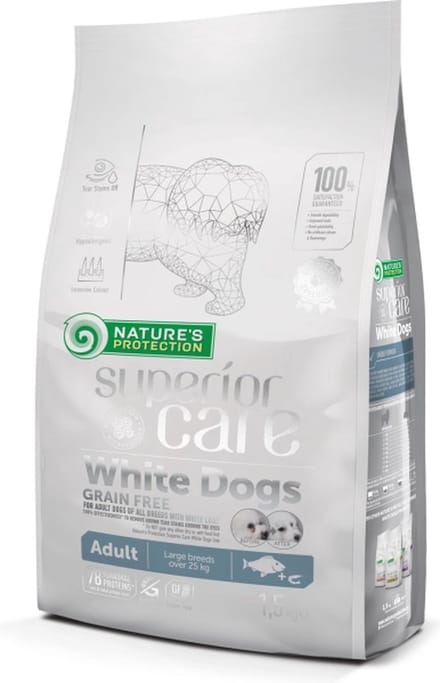 Natures Protection White Coat White Fish 10kg. voor middel en grote honden