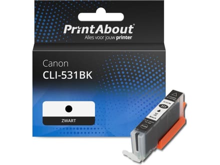 PrintAbout huismerk Inktcartridge CLI-531BK Zwart Geschikt voor Canon