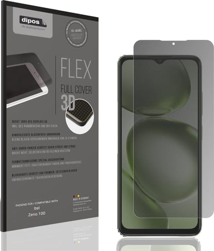 dipos FLEX – Matte Privacy Screenprotector geschikt voor Itel Zeno 100 | Volledige Schermbescherming | Case-Friendly