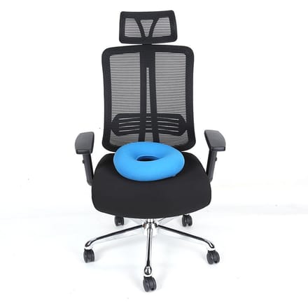 Coussin de siège rond gonflable Support de hanche Coussin de siège pour hémorroïdes Avec pompe(Bleu) bleu