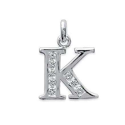 Blinx Jewels Zilveren Hanger Letter K Steentjes