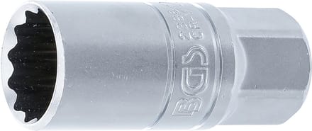 BGS Bougiedopsleutel met rubberring, twaalfkant 1/2 21 mm