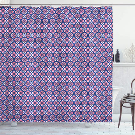 ABAKUHAUS Retro douchegordijn – Indigo Cora Wit – 175x180 cm