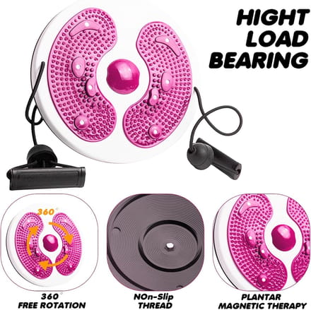 Taille Twister Disc - Body Shaper - Cardio Training - Met Voetmassage - 32 cm - Roze