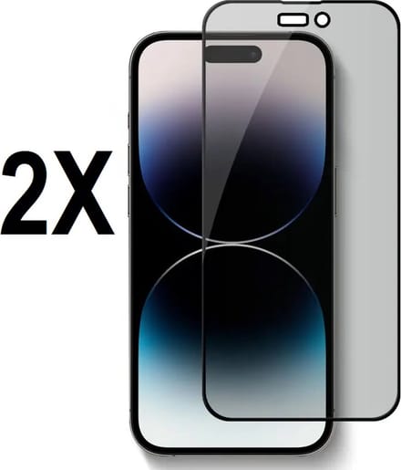 Screenz® - Matte Screenprotector geschikt voor iPhone 14 Pro - Tempered glass - Screen protector geschikt voor iPhone 14 Pro - Beschermglas - Mat Glasplaatje - 2 stuks