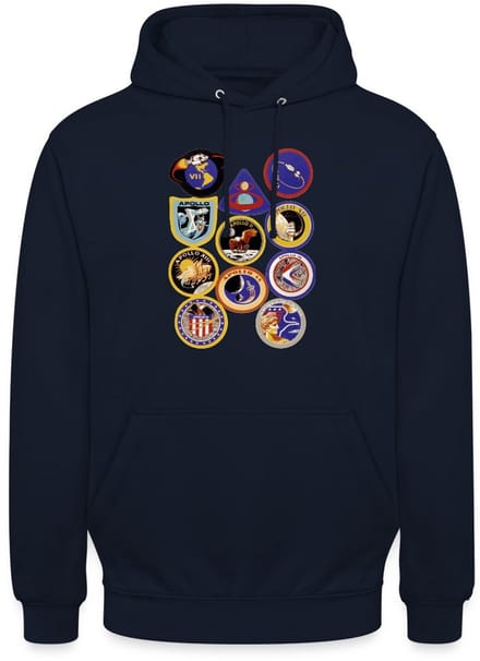 NASA Apollo-missie-insignes Hoodie Unisex
