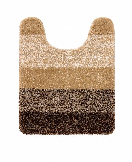 WC Mat Beige/Bruin 61x51 cm – Zachte Microvezel Toiletmat – Antislip TPR – Waterabsorberend