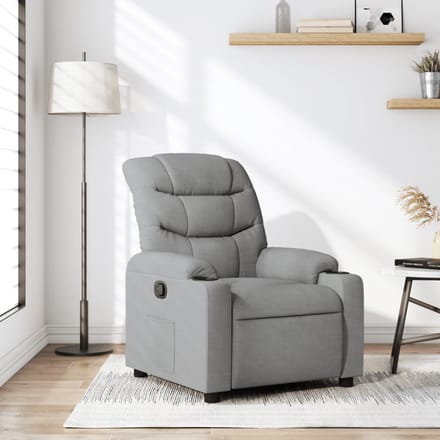 Vidaxl Fauteuil Slaapbank, Lichtgrijs, Gestoffeerd met Stof