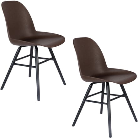 Zuiver Albert Kuip Eetkamerstoelen Coffee Bruin - Set van 2