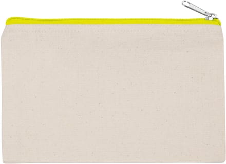 Kimood Tasje van canvaskatoen - klein model KI0720 - Natural / Fluorescent Yellow - One size