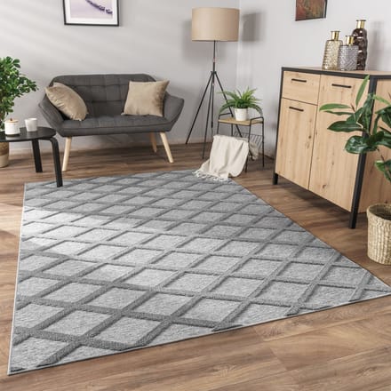 Flycarpets Laagpolig Modern Vloerkleed Utrilia - Grijs