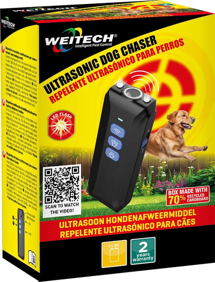 Weitech WK0107 Ultrasonic Dog Chaser - Tot 12m - Zakformaat - Batterij