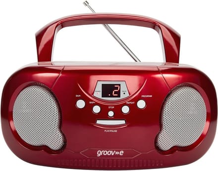 Draagbare CD-speler met AM/FM Radio en Hoofdtelefoon Aansluiting - Rood