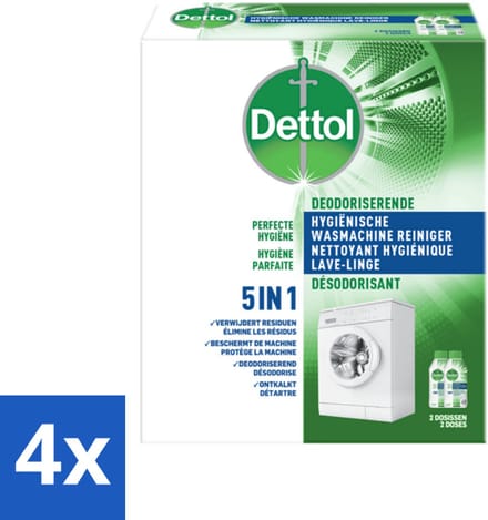 Dettol Wasmachine Reiniger Hygiëne - 250ml x 4 - voordeelverpakking