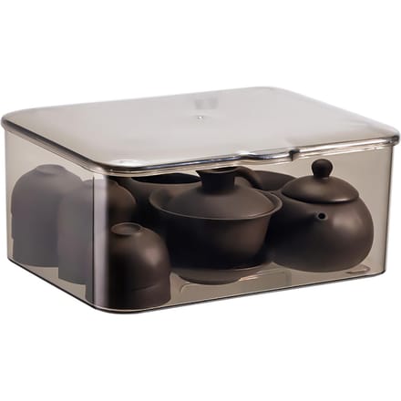 Theeset Opbergdoos Transparante Opbergcontainer Grote Capaciteit Multifunctioneel Stofdicht Theekop black