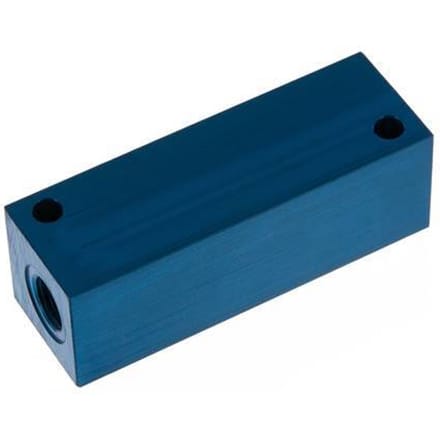 4xG 1/4'' Aluminium Verdeelblok Eenzijdig 16 Bar