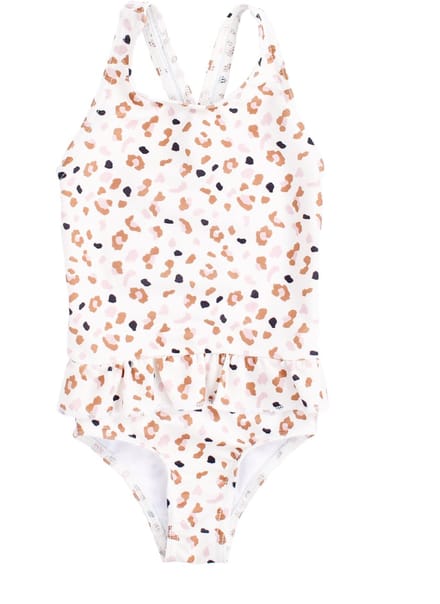 Swim Essentials | Kaki Panterprint Meisjes UV Badpak - Maat 110/116