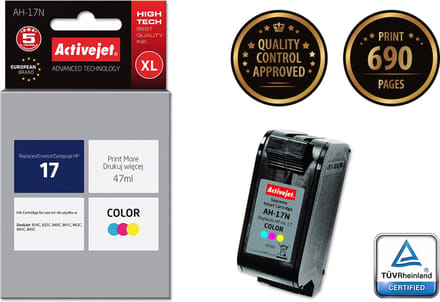 Compatibele inktcartridge Activejet AH-17N Cyaan/Magenta/Geel