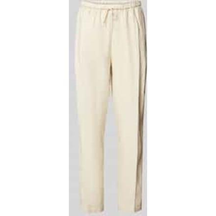 Tapered fit linnen broek met persplooien, model 'CASUAL LINEN'