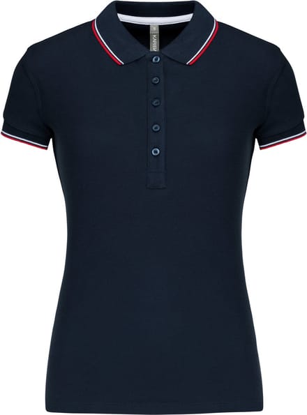 Kariban Damespolo korte mouwen K251 - Navy / Red / White - S