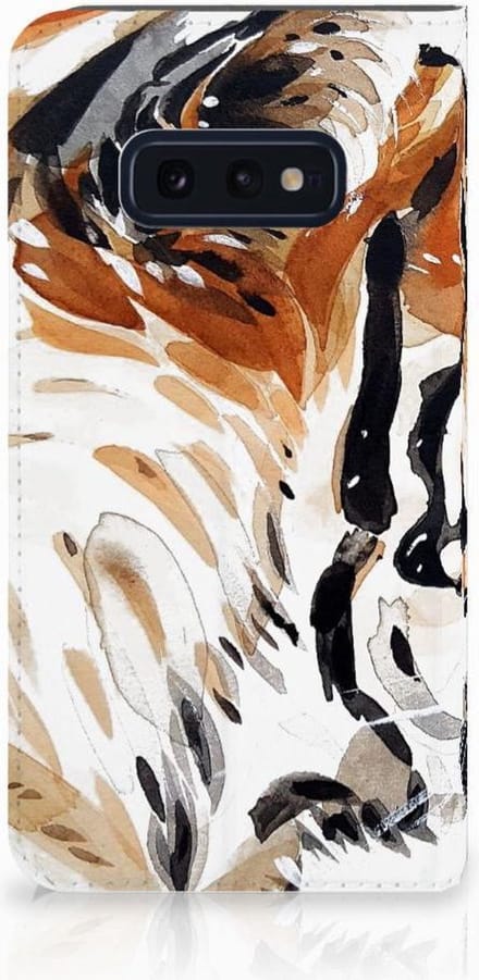 Bookcase Samsung Galaxy S10e Watercolor Tiger
