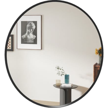 4goodz Ronde Spiegel 61 cm met Aluminium Frame - Zwart