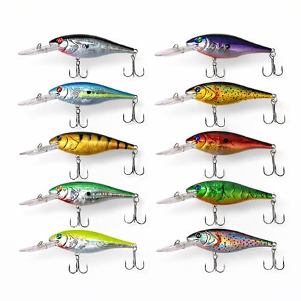 S&D | 10-delige Kunstaas Set – Crankbait / Minnow | 9cm 10g | 3D Coating voor Roofvis | Dubbele Dreg