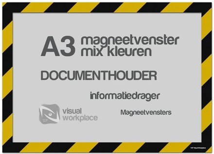 Magneetvenster A3 (mix kleuren) - Geel/Zwart