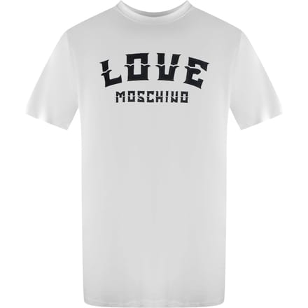 Love Moschino T-shirt Met Opvallend Logo In Wit