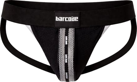 Barcode Berlin Mesh Jock Tel Black-White - MAAT S - Heren Ondergoed - Jockstrap voor Man - Mannen Jock