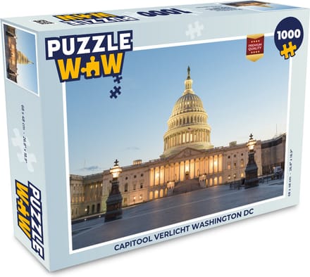 Puzzel Capitool verlicht Washington DC - Legpuzzel - Puzzel 1000 stukjes volwassenen