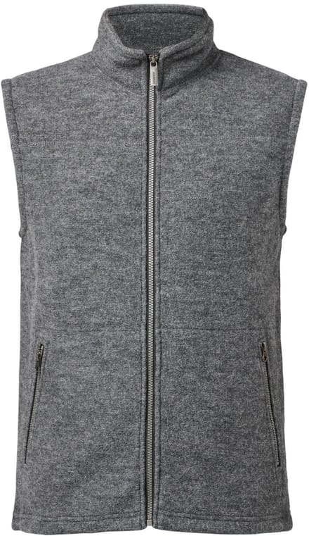 Ivanhoe mouwloos vest Dante Full Zip Grey voor heren van wol - Grijs