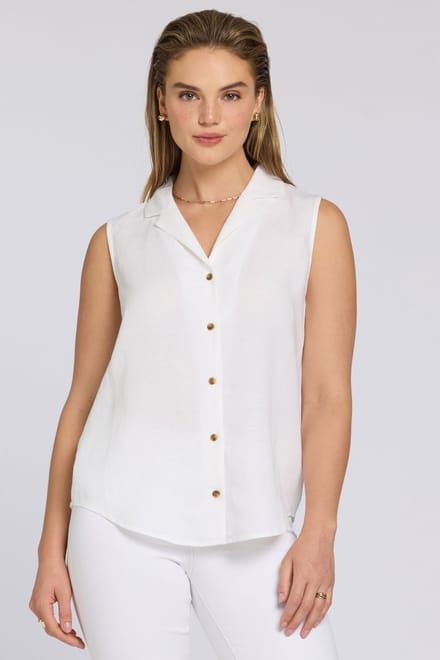Gabrielle Mouwloze Linnen Blouse