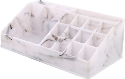 Make-up Organizer met Hartvormige Spiegel – Terracotta – Sieraden- en Cosmetica Organizer – ca. 16 × 14,3 × 5 cm