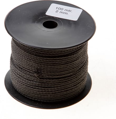 100 mtr - Touw - Zwart - 2mm - Gevlochten Koord