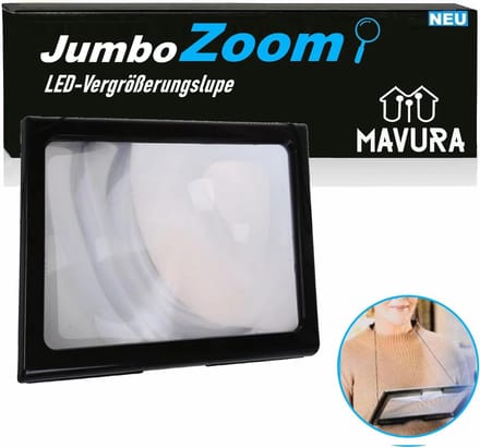 Grote Leesloep - Vergrootglas XXL - Tekst Vergroten - Met LED Verlichting - A4 Formaat - Zwart