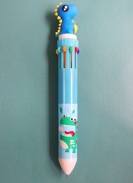10-kleuren balpen dinosaurus blauw