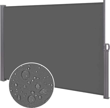 Springos Windscherm - Tuinscherm - Oprolbaar - Waterbestendig - Staal - Aluminium - Grafiet - 400 X 180 CM